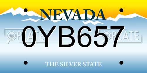 0YB657 Nevada License Plate