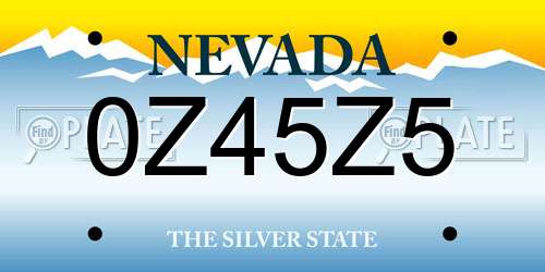 0Z45Z5 Nevada License Plate