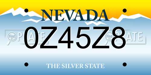 0Z45Z8 Nevada License Plate