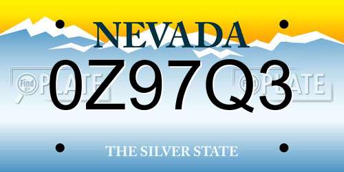 0Z97Q3 Nevada License Plate