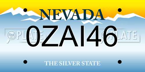 0ZAI46 Nevada License Plate