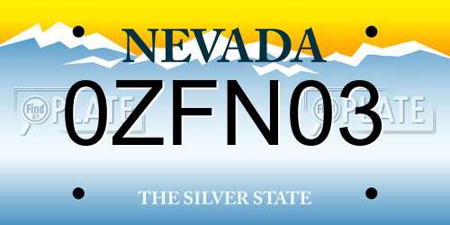 0ZFN03 Nevada License Plate