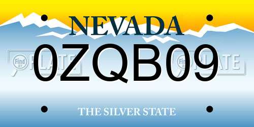 0ZQB09 Nevada License Plate
