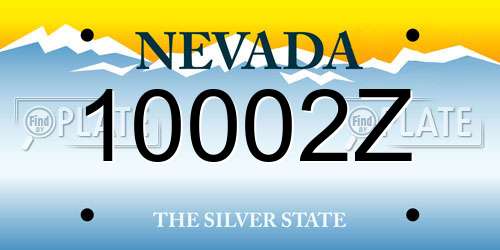 10002Z Nevada License Plate