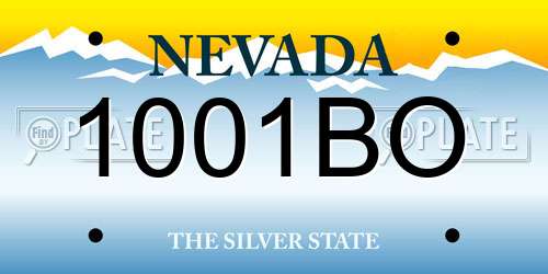 1001BO Nevada License Plate
