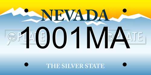 1001MA Nevada License Plate