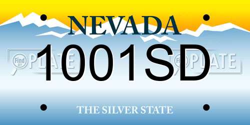 1001SD Nevada License Plate