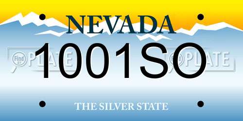 1001SO Nevada License Plate