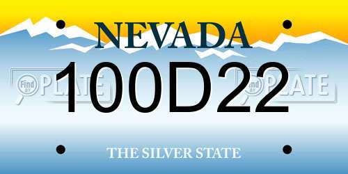 100D22 Nevada License Plate