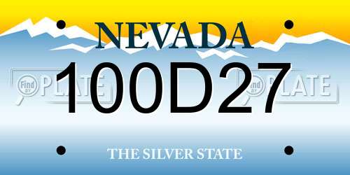 100D27 Nevada License Plate