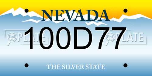 100D77 Nevada License Plate