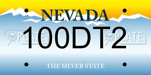 100DT2 Nevada License Plate