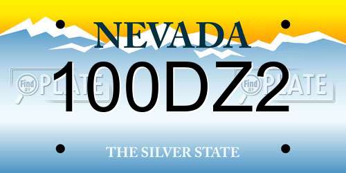 100DZ2 Nevada License Plate