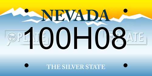 100H08 Nevada License Plate