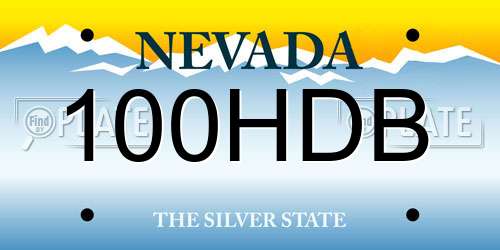 100HDB Nevada License Plate