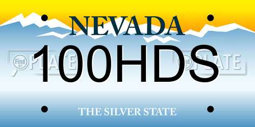 100HDS Nevada License Plate