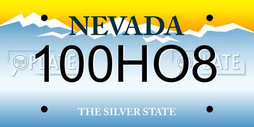 100HO8 Nevada License Plate
