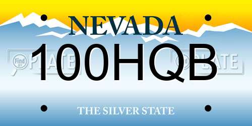 100HQB Nevada License Plate