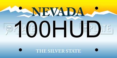 100HUD Nevada License Plate