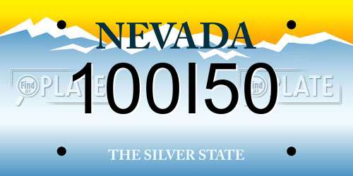 100I50 Nevada License Plate