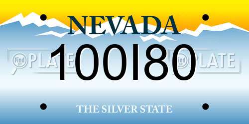 100I80 Nevada License Plate