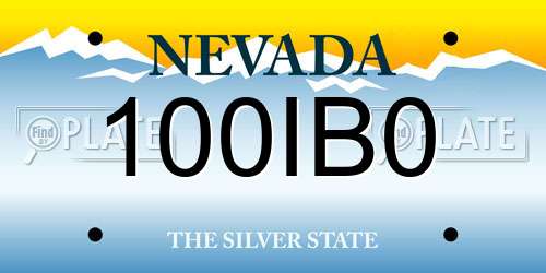 100IB0 Nevada License Plate