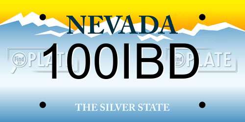 100IBD Nevada License Plate