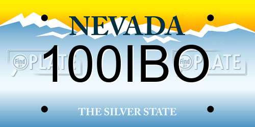 100IBO Nevada License Plate