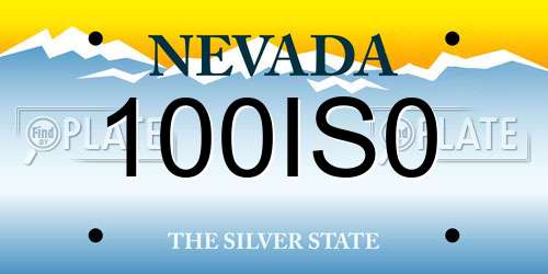 100IS0 Nevada License Plate