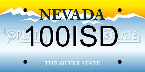 100ISD Nevada License Plate