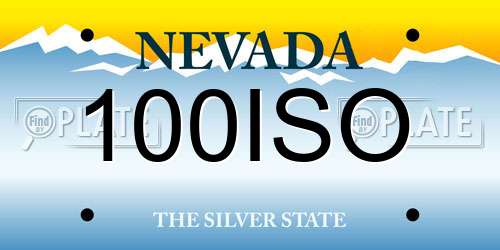 100ISO Nevada License Plate