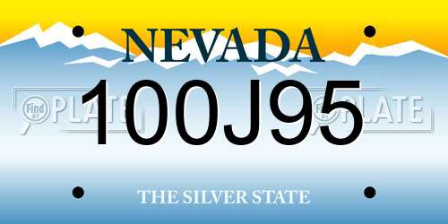 100J95 Nevada License Plate