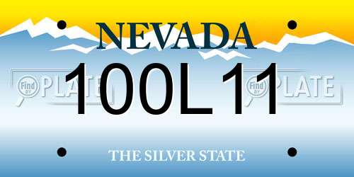 100L11 Nevada License Plate