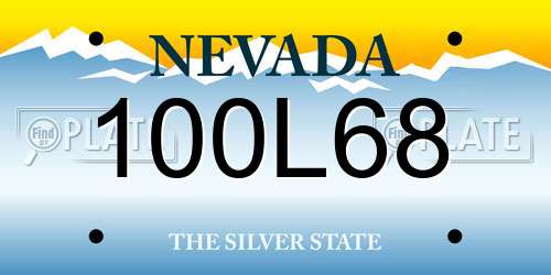 100L68 Nevada License Plate