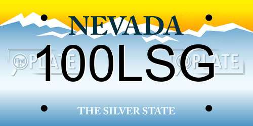 100LSG Nevada License Plate