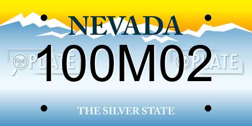 100M02 Nevada License Plate