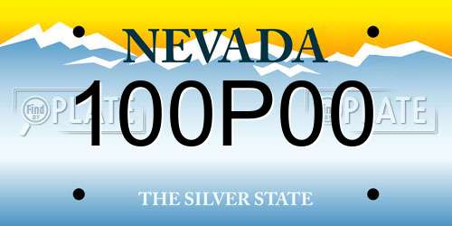 100P00 Nevada License Plate