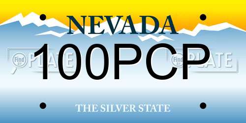 100PCP Nevada License Plate