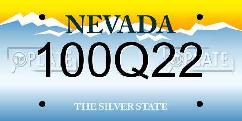 100Q22 Nevada License Plate