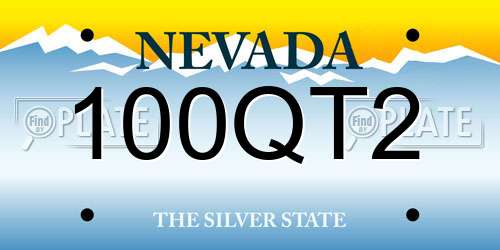 100QT2 Nevada License Plate