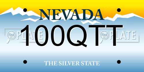 100QTT Nevada License Plate