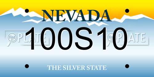 100S10 Nevada License Plate