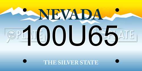 100U65 Nevada License Plate