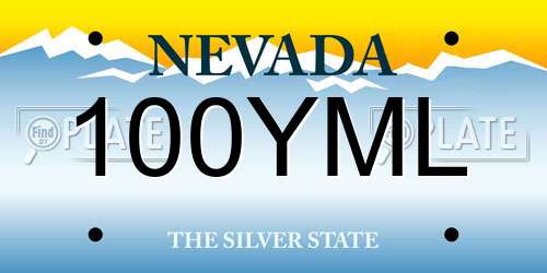 100YML Nevada License Plate