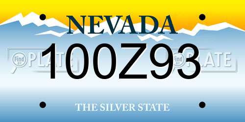 100Z93 Nevada License Plate
