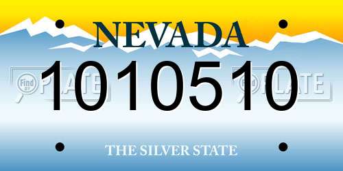 1010510 Nevada License Plate