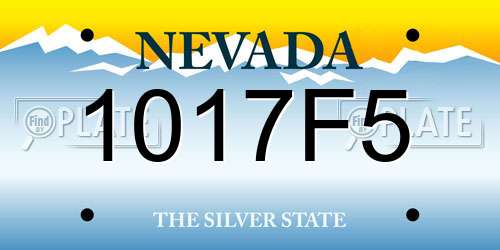 1017F5 Nevada License Plate