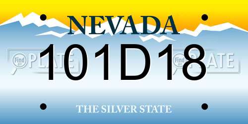 101D18 Nevada License Plate