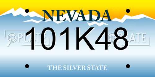 101K48 Nevada License Plate