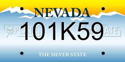 101K59 Nevada License Plate